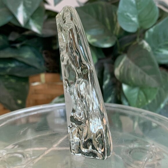 Polar Bear Art Glass Paperweight Clear Crystal Sculpture Mother & Baby Vintage - Picture 4 of 8